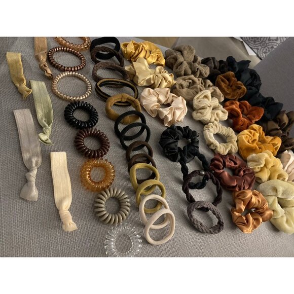 Hair Scrunchie Tie Neutral Color Assorted Bundle Set of 50 - Picture 5 of 11